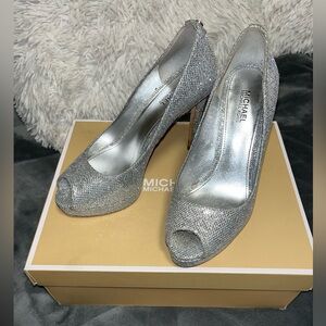 Michael Kors silver platform heels